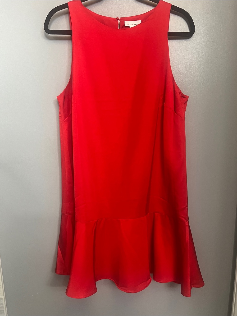 H&M Red Sleeveless Ruffle-Hem Dress